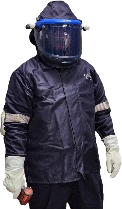 employee in arc flash protection gear